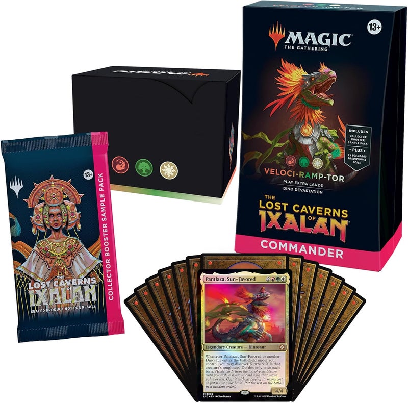 Magic the Gathering مجموعة قائد كهوف إكسالان المفقودة - فيلوسي-رامب-تور (مجموعة 100 بطاقة، عينة حزمة معزز لجمع بطاقتين + ملحقات) - Image 1